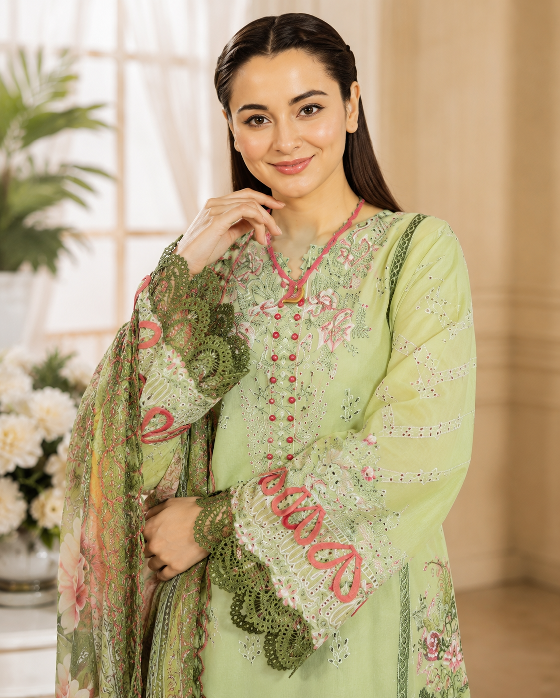 PEHNARI Noor-e-Bahar – Premium Embroidered 3 Piece Lawn Suit