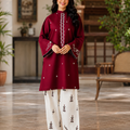 PEHNARI Ruby Grace – Premium Maroon Embroidered 2-Piece Suit | Elegant Women's Eastern Wear