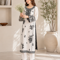 PEHNARI Ivory Noir | Embroidered 2-Piece Lawn Suit