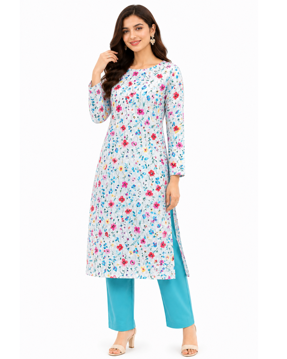 PEHNARI Lawn 2 Piece Stitched – Azure Floral Meadow Collection