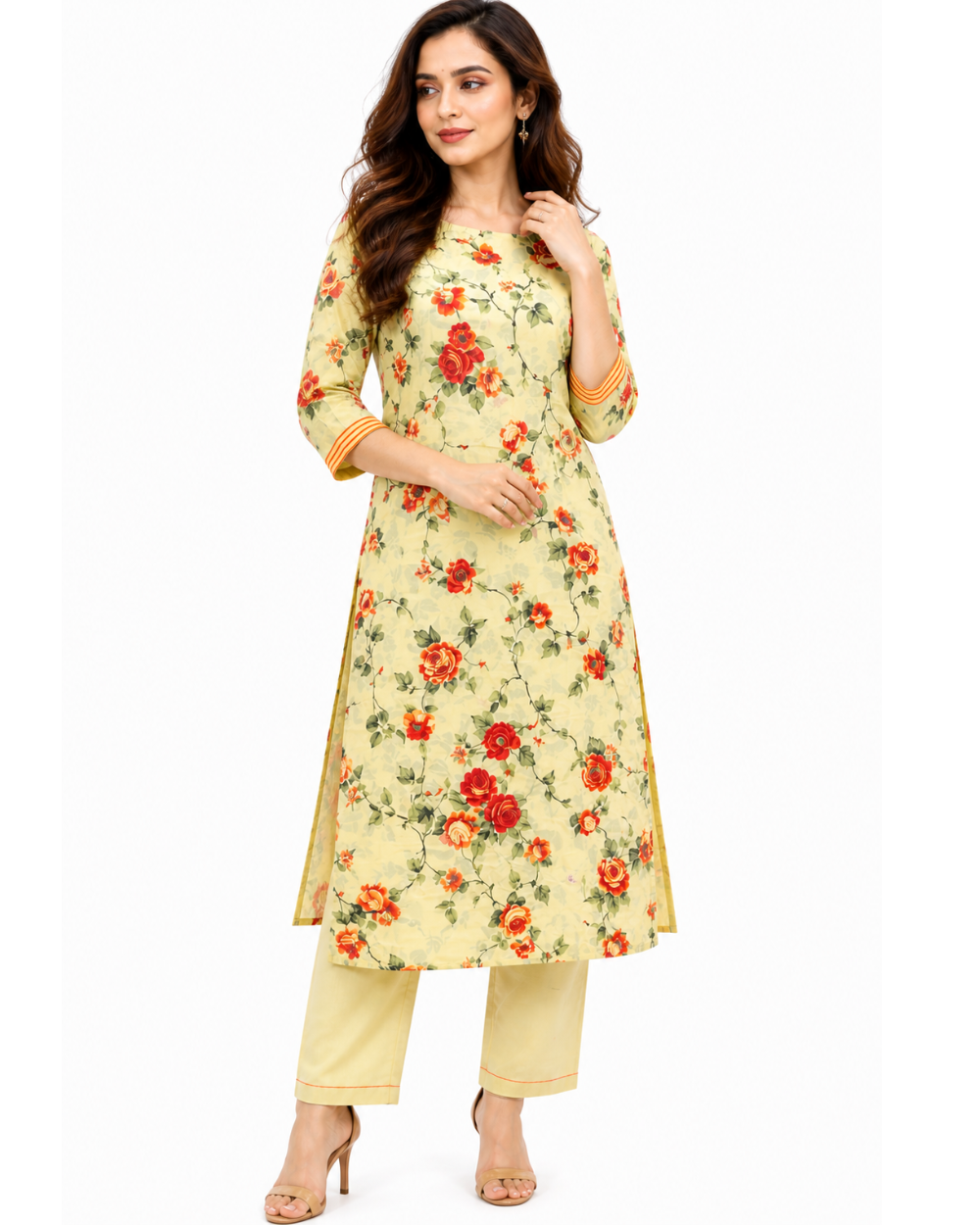 PEHNARI Lawn 2 Piece Stitched – Lime Rose Garden Collection