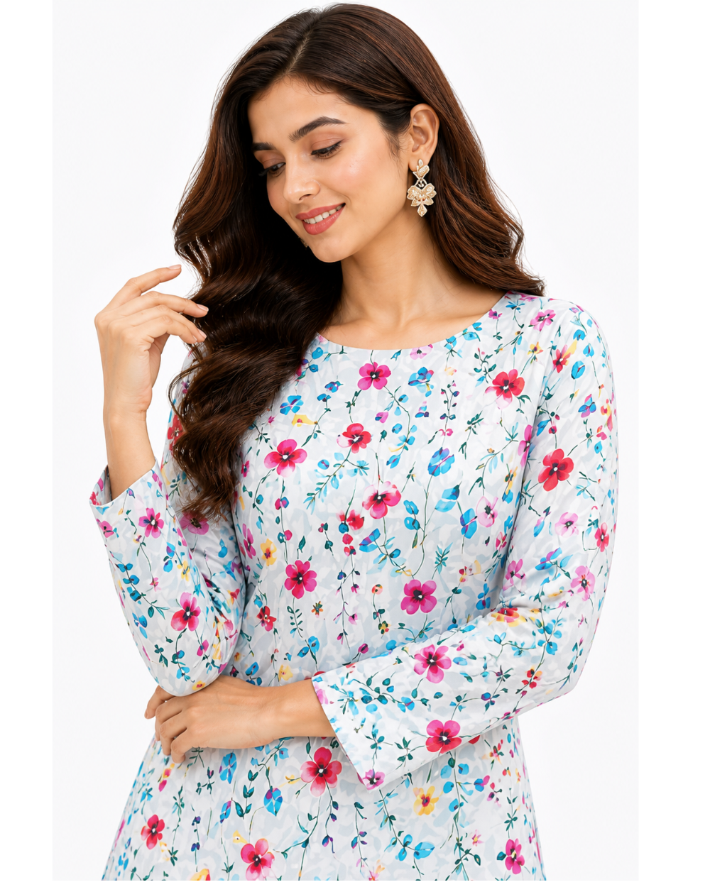 PEHNARI Lawn 2-Piece Unstitched – Azure Floral Meadow Collection