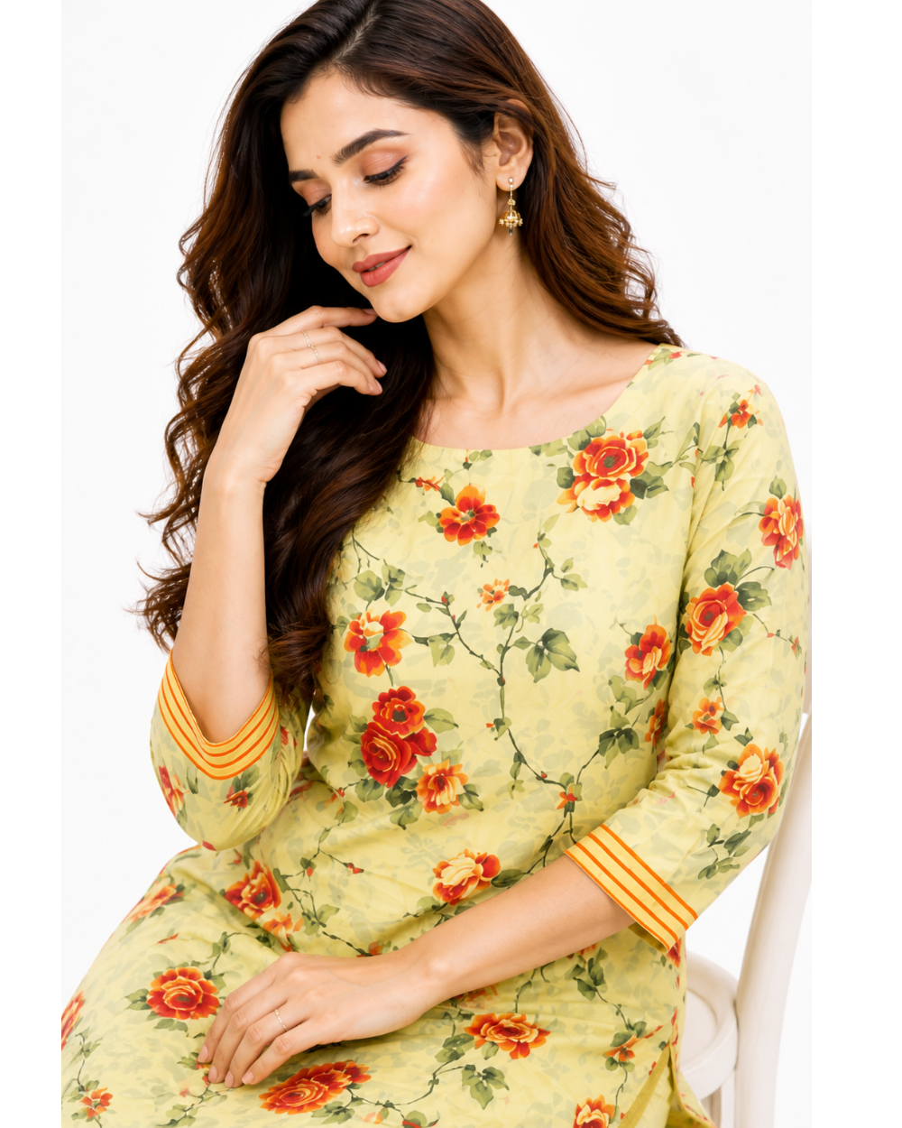 PEHNARI Lawn 2 Piece Stitched – Lime Rose Garden Collection