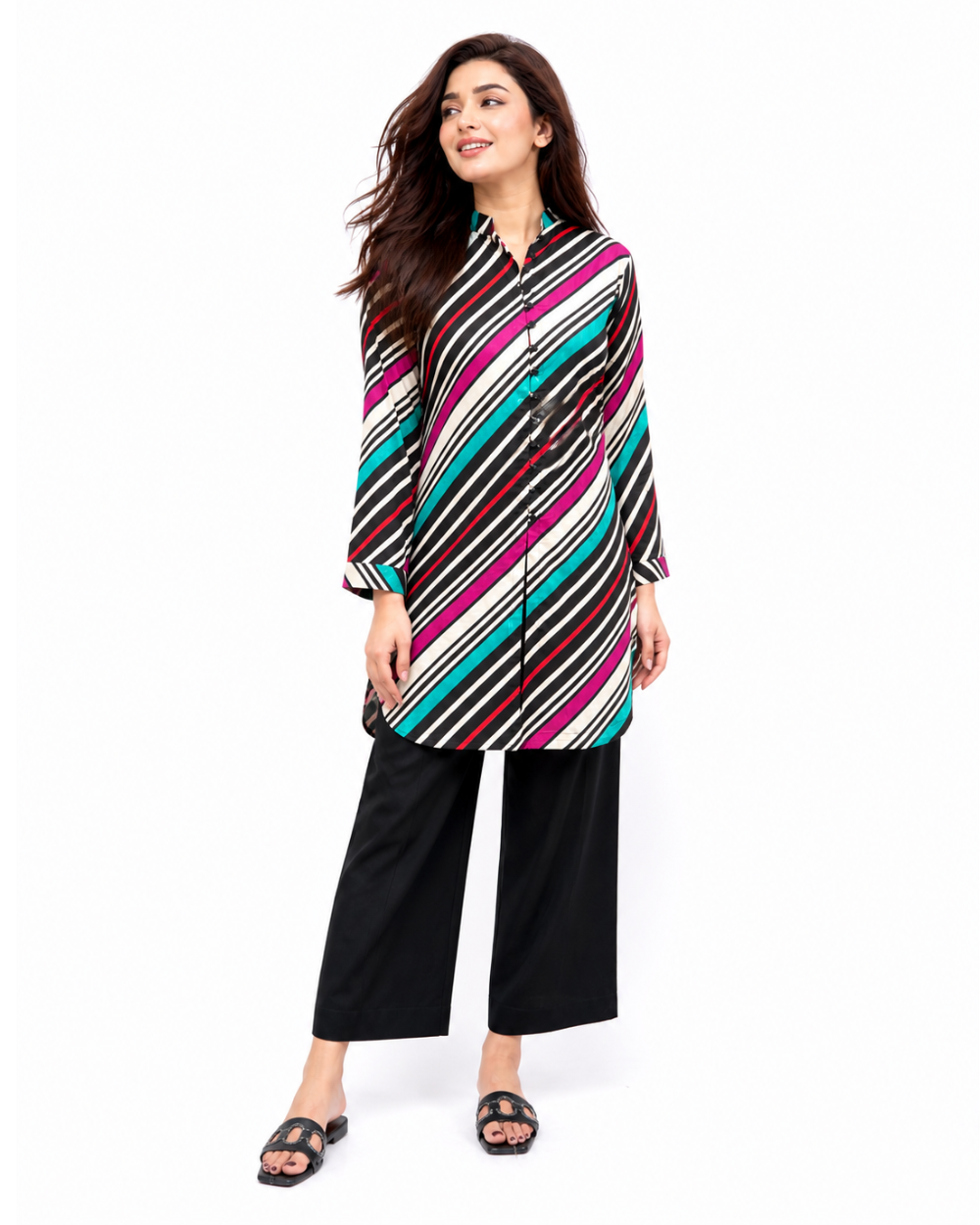 PEHNARI Lawn 2-Piece Unstitched – Prism Stripe Contemporary Collection