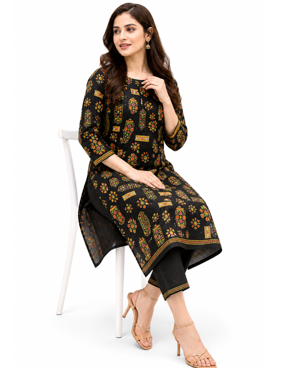 PEHNARI Lawn 2-Piece Unstitched – Midnight Ethnic Paisley Collection